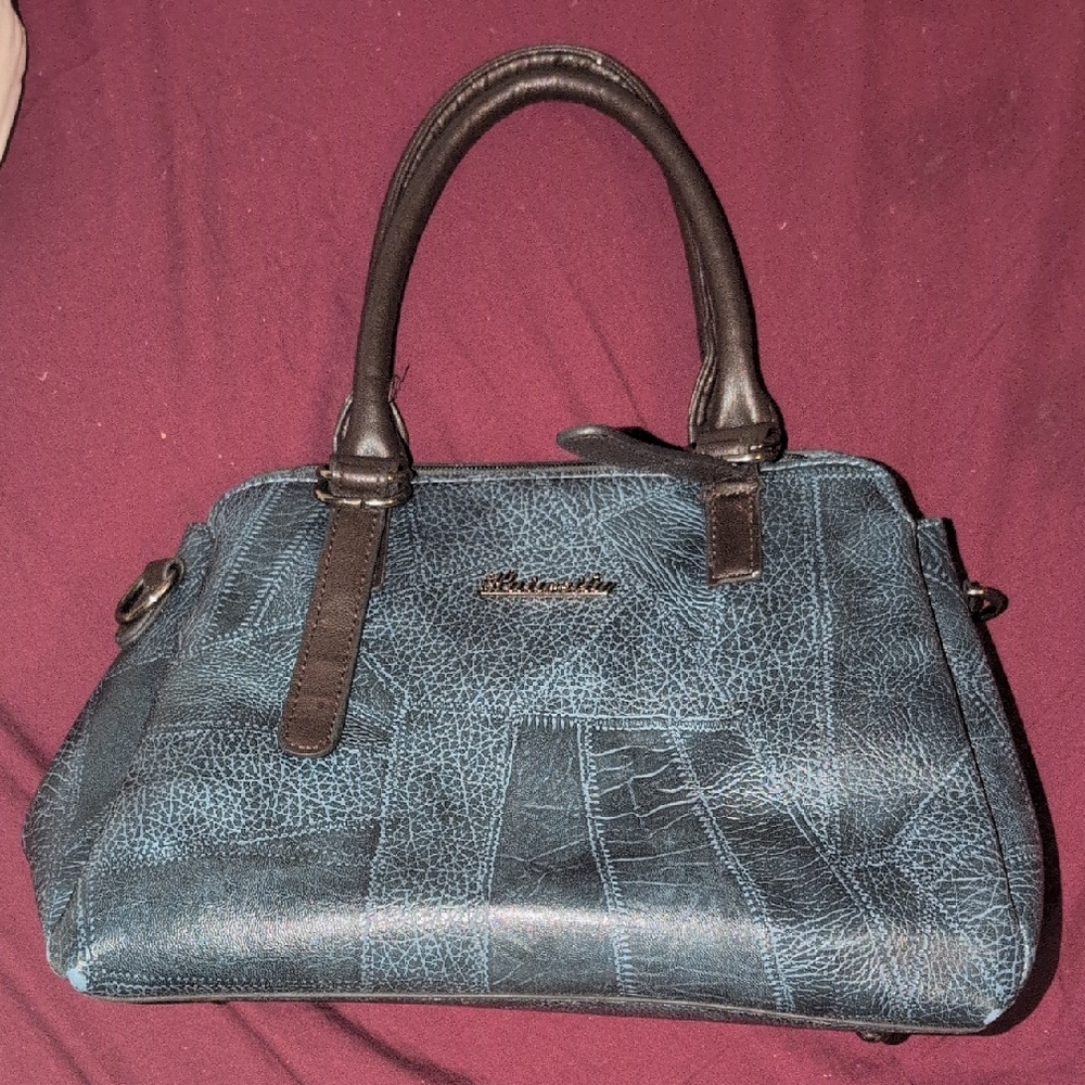 Buxton Black and Blue Satchel